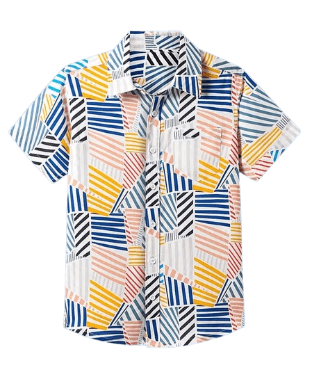 Color Stripe Half-Sleeve Shirt