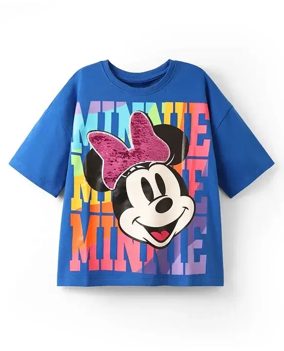 Blue Oversized Minnie Mouse T-Shirt with Sequins