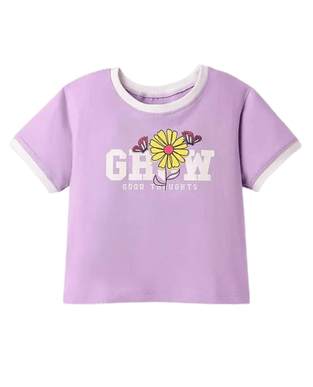 Cotton Slogan T-shirt for Girls – Soft Knit Comfort