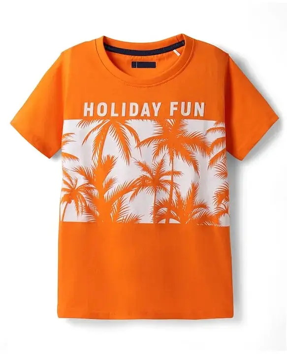 Holiday Mood Slogan T-shirt – Orange
