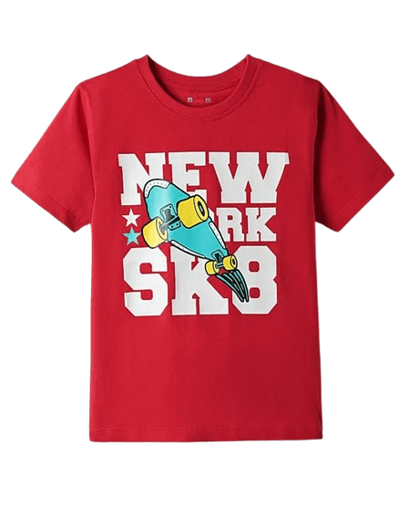 Red Cotton Slogan T-shirt – Everyday Essential